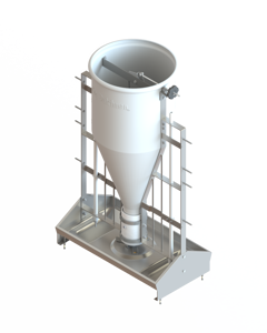 Finishing feeder for swine w/ external adjustment sst 304